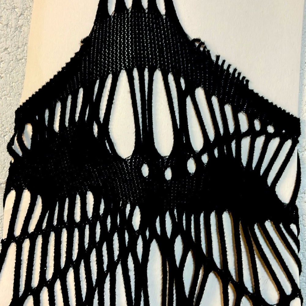 NWT bat web fishnet tights open crotch spider gothic punk edgy stockings black - Picture 11 of 11